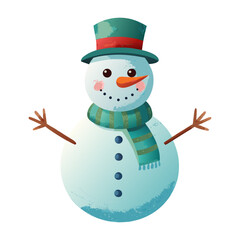 simple minimalist cartoon snowman vector
