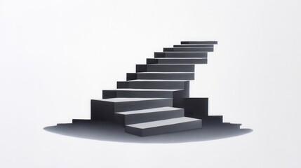 Obraz premium Conceptual grayscale staircase against a minimalist background.