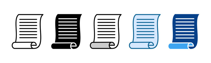 Policy Scroll Icon Set Multiple Style Collection