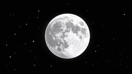 A stunning full moon amidst a starry night sky.