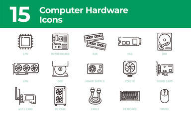 PC Computer Hardware Icon set