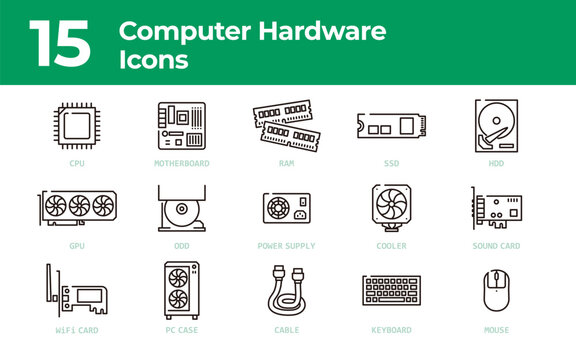 PC Computer Hardware Icon set