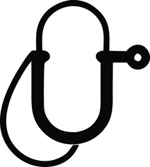 A stark black and white graphic illustration of a classic shackle with a pin and chain symbolizing restraint and confinement