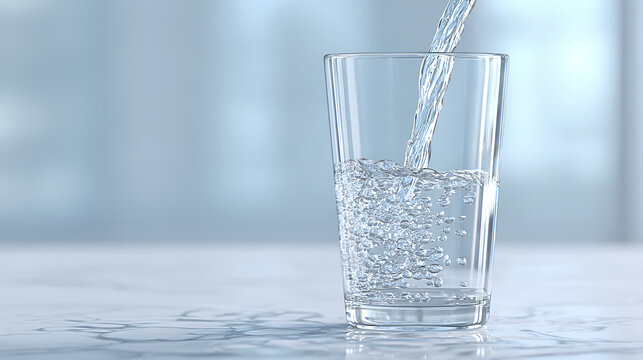 コップに水が注がれる