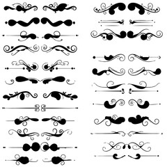 Obraz premium Set of Vintage Calligraphic Ornaments and Decorative Dividers