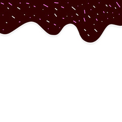 Chocolate Dripping with Colorful Sprinkles Background