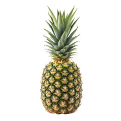 Fototapeta premium A fresh, ripe whole pineapple with its spiky green crown. This tropical fruit is perfect for healthy eating, refreshing drinks, or culinary designs.