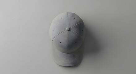 Top-Down View of a Neutral-Toned Baseball Cap on a White Background