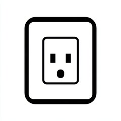 A plug with two prongs and a black and white face