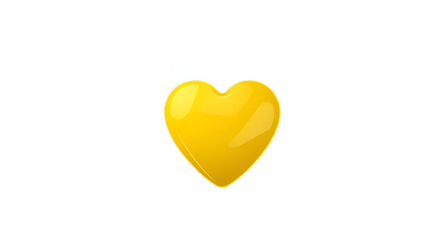 yellow heart 3d render icon isolated on transparent background cutout