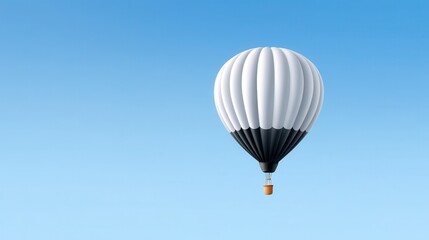 Obraz premium A striking hot air balloon against a clear blue sky.