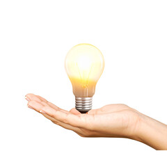 hand holding light bulb 