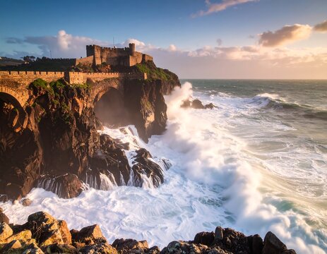 Coastal fortress at sunset (1)