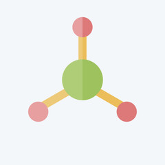 Icon Molecul. related to Spf and Sun symbol. flat style. design editable