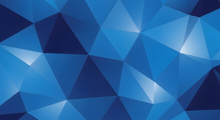 Fototapeta premium Abstract geometric design featuring a collection of interconnected blue triangular shapes, creating a modern artistic pattern.