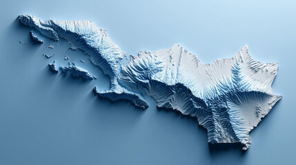 3D Topographic Relief Map of Papua Island