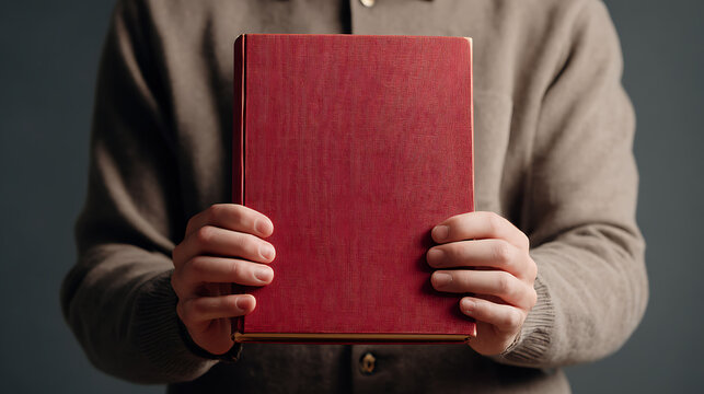 An author holding their freshly published book, a complete masterpiece (3)