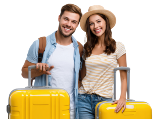 couple with suitcases