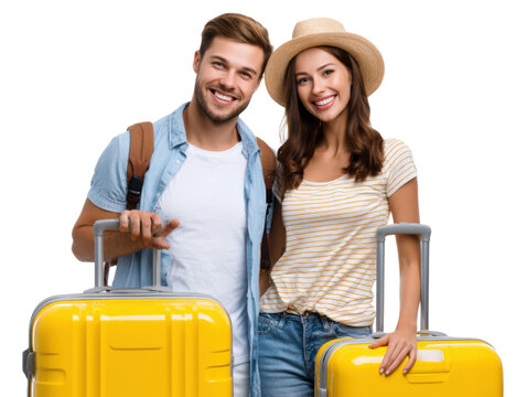 couple with suitcases - Powered by Adobe