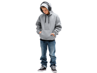 young man listening to music