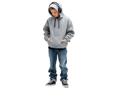 young man listening to music