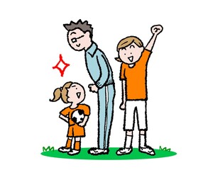 子供サッカー応援イラスト