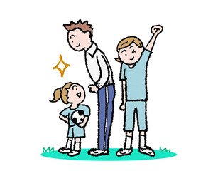 Obraz premium 子供サッカー応援イラスト