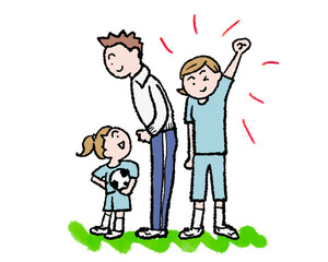 子供サッカー応援イラスト
