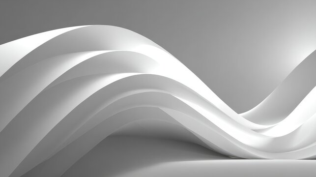 Abstract white curves