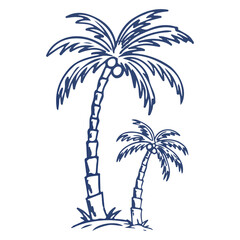 Obraz premium Tropical palm tree illustration for summer designs