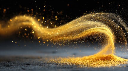 Golden Light Wave Abstract