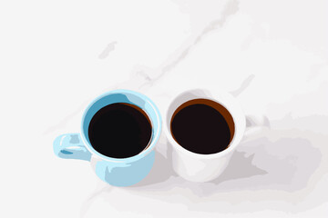 Coffee TIME - An image of 2(two) cups of fresh Coffee
