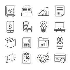 Business and Finance Line Icons – Minimalist Vector Set