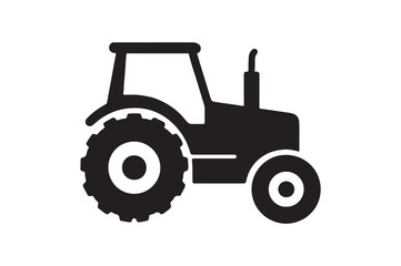 Tractor silhouette vector art illustration on white background