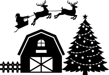Festive Farmhouse Christmas Vector Art