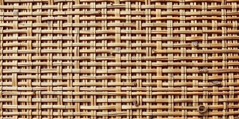 Close-up texture of woven bamboo mat, natural light, intricate pattern,  background,  japan