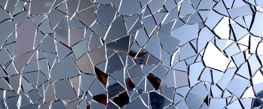 Shattered mirror fragments create abstract background texture,  abstract,  pattern - Powered by Adobe