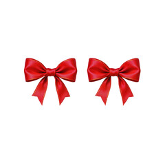 Fototapeta premium Two Bright Red Bows Perfect for Holiday and Gift Decorations