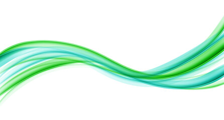 Obraz premium Futuristic Green Wave Ribbon Isolated Illustration