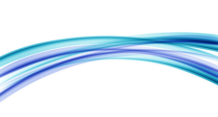 Curved Flowing blue Ribbon Isolated Design