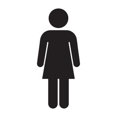 Female gender symbols sign with silhouette people figures