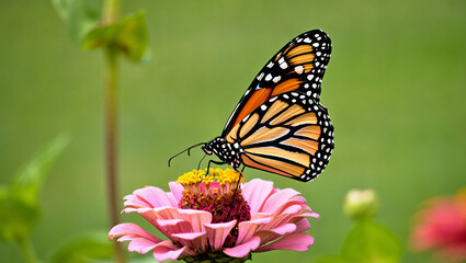 Naklejka premium Black and white macro shot of a ladybug on a tree branch