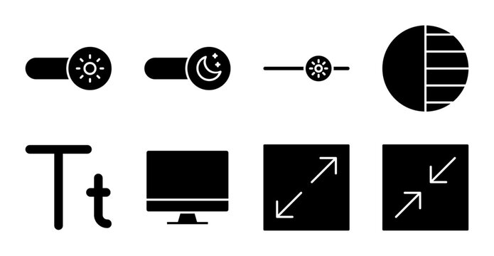 Display and Themes Icon Set for UI
