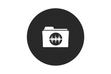 Audio file folder icon with sound wave