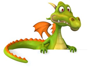 Dinosaur icon holding a sign