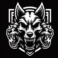 Fototapeta premium Hellhound skull monster mascot