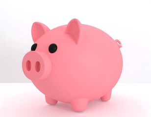 Obraz premium pink piggy bank isolated on white