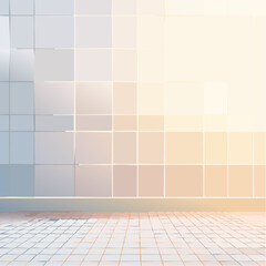 Afternoon sun casting calm shadows over square tilework