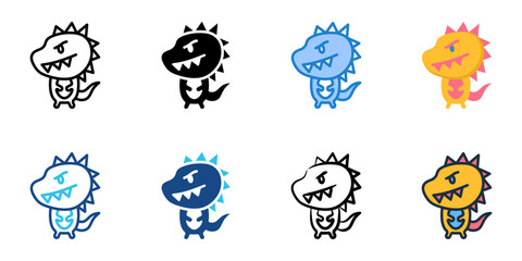 Dinosaur icon set multiple style collection   © Gravisio