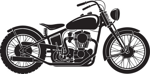 Obraz premium Classic motorcycle silhouette for adventure and freedom